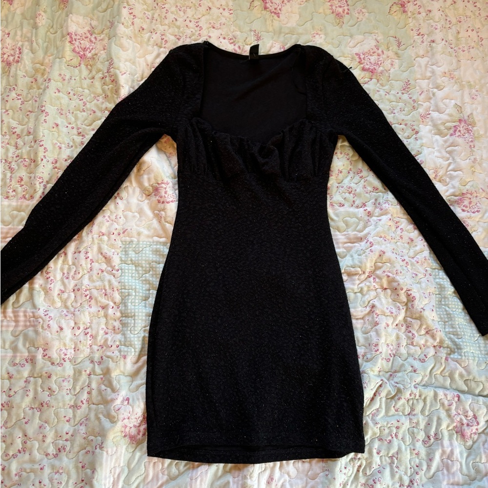Long sleeve black mini dress Windsor